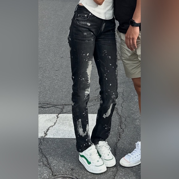 Zara Denim - Zara Black Acid Wash Paint-Splatter Jeans – Women’s Size 2